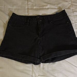 Stylish Faded Black Denim Women's Shorts